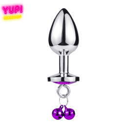 Металлическая анальная пробка Bell Circle Purple L