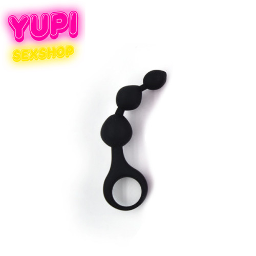 Анальные шарики сменного диаметра с кольцом Nemo Ball Black