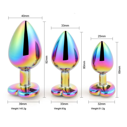 Набор перламутровых металлических анальных пробок Pink
