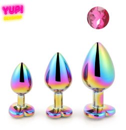 Набор перламутровых металлических анальных пробок Pink