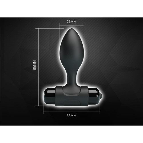 Анальная пробка силиконовая черная с вибрацией Pretty Love
