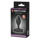 Анальная пробка силиконовая черная с вибрацией Pretty Love