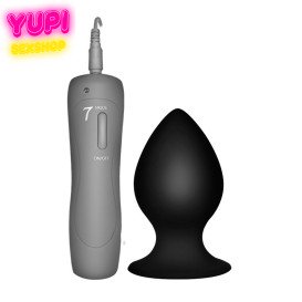 Силиконовая анальная пробка проводная Secret Black