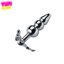 Серебристая металлическая анальная пробка Smile Plug Shaped M