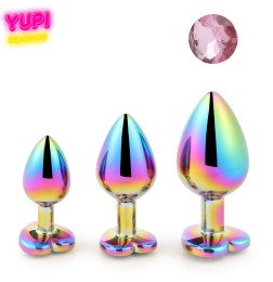 Набор перламутровых металлических анальных пробок Rosy