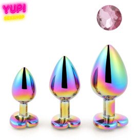 Набор перламутровых металлических анальных пробок Rosy