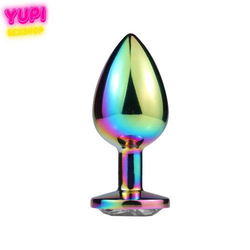 Перламутровая металлическая анальная пробка Circle Red L