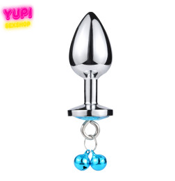 Металлическая анальная пробка Bell Circle Light Blue L