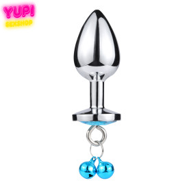 Металлическая анальная пробка Bell Circle Light Blue L