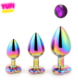 Набор перламутровых металлических анальных пробок Dark Purple