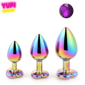 Набор перламутровых металлических анальных пробок Dark Purple