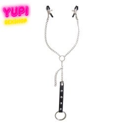 Металеві затискачі для сосків з ланцюжком та кільцем Clamps Ecstasy