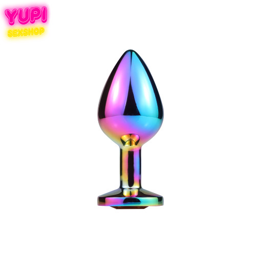 Перламутровая металлическая анальная пробка Circle Red M