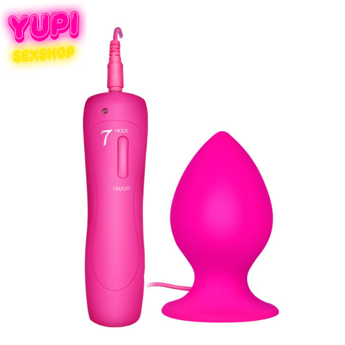 Силиконовая анальная пробка проводная Secret Pink