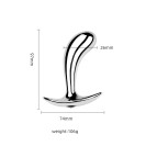 Серебристая металлическая анальная пробка Dew Drop Purple M