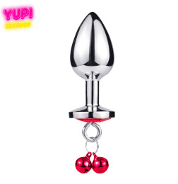 Металлическая анальная пробка Bell Circle Red L