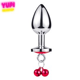 Металлическая анальная пробка Bell Circle Red L