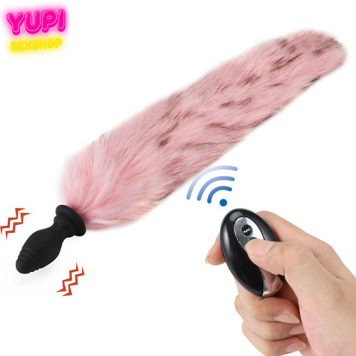 Силиконовая анальная пробка с хвостом Fox Fur Rose RCT