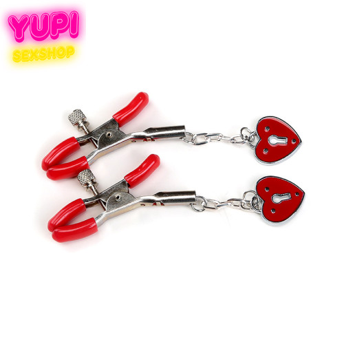 Затискачі для сосків у формі серця  Clamps Secret Heart Red