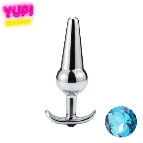 Металева анальна пробка Anchor Shaped Light Blue L