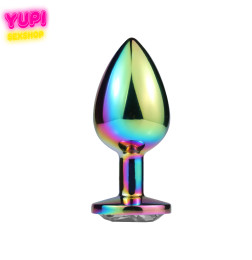 Перламутровая металлическая анальная пробка Circle Rosy L