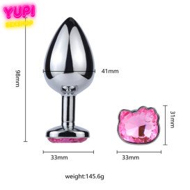 Металлическая анальная пробка Kitty L