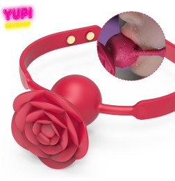 Кляп-шарик с вибрацией Blazing Rose Red