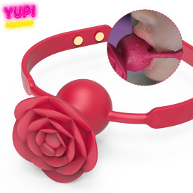 Кляп-шарик с вибрацией Blazing Rose Red