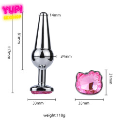 Металлическая анальная пробка Kitty Model XL