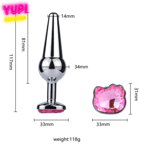 Металлическая анальная пробка Kitty Model XL