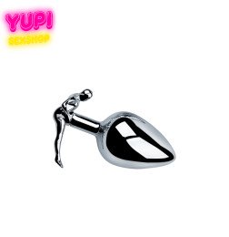 Серебристая металлическая анальная пробка Smile Plug S