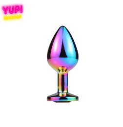 Перламутрова металева анальна пробка Circle Light Purple M