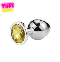 Серебристая металлическая анальная пробка Circle Golden L