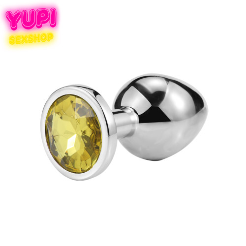 Серебристая металлическая анальная пробка Circle Golden L