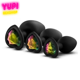 Набор силиконовых анальных пробок Heart Love Black