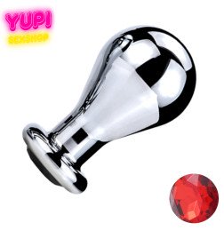 Металлическая анальная пробка Bit Prof Red L