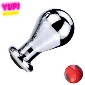 Металлическая анальная пробка Bit Prof Red L