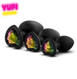 Набор силиконовых анальных пробок Heart Love Black