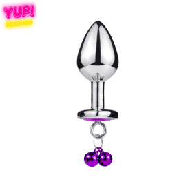 Металлическая анальная пробка Bell Heart Purple M