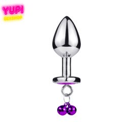 Металева анальна пробка Bell Heart Purple M