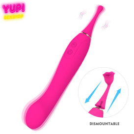 Стимулятор клитора с двойной головкой Funny Magenta