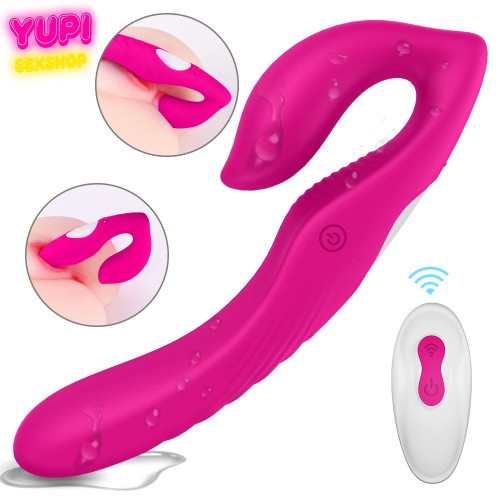 Многофункциональный вибратор-страпон с двойными головками Nami Magenta RCT