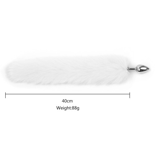 Металлическая анальная пробка с хвостом Fox Natural Fur