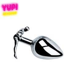 Срібляста металева анальна пробка Smile Plug M