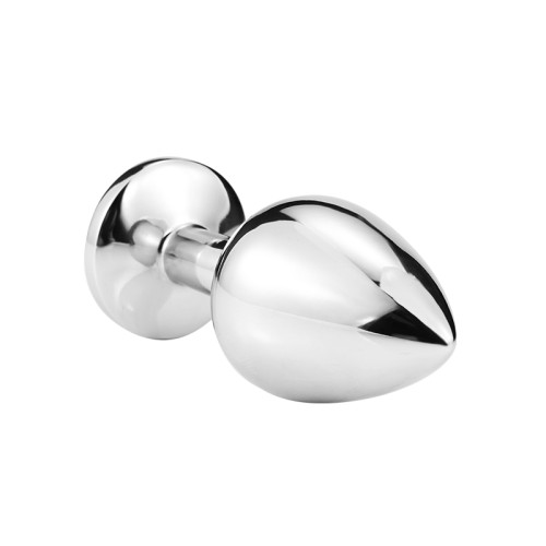 Серебристая металлическая анальная пробка Circle Rosy L