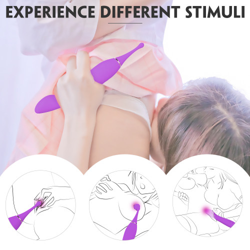 Стимулятор клитора с двойной головкой Funny Purple