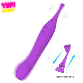 Стимулятор клитора с двойной головкой Funny Purple