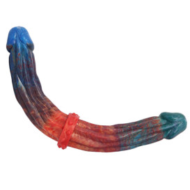 Cиликоновый двухсторонний многоцветный длинный пенис Exuberant