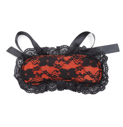 Красная маска повязка для глаз с кружевом и лентами Jolly