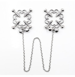Металлические регулируемые зажимы для сосков с цепочками и колокольчиками Guest